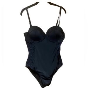 Meet Curve Lace Panel‎ Swimsuit NWT